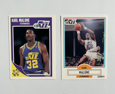1989 Fleer Karl Malone #155 and 1990 Fleer Karl Malone #188. Utah Jazz.  2 cards