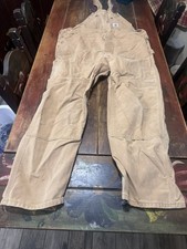 Carhartt 6FB Duck Men  s Unlined Double Knee Button Fly Overall Made USA 42x32