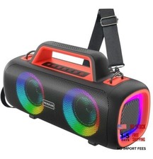 Portable Bluetooth Speaker 140W, Loud Wireless Speaker with 2 Black - Red