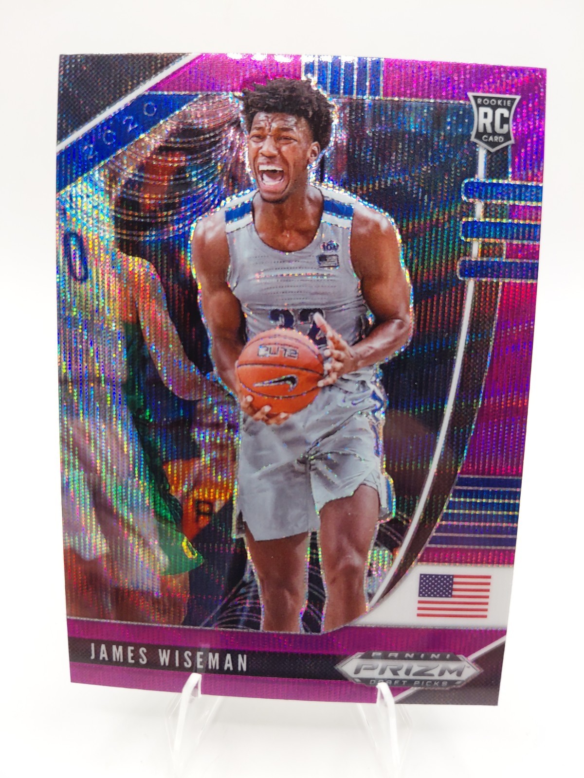 2020-21 Panini Prizm Draft Picks - James Wiseman #2 Purple Wave Prizm (RC)