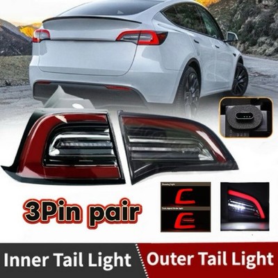 LH Driver Side 3-Pin Tail Light For 2017-2020 Tesla Model 3 2020-2021 Model Y
