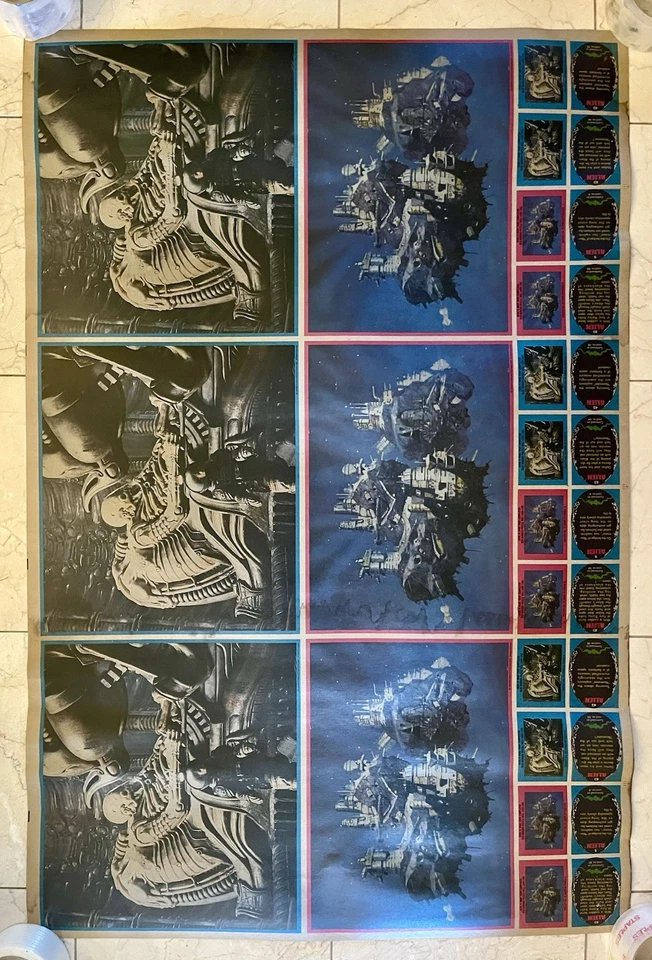 Карта-головоломка Alien 1979 Topps Un-Cut Sheet 44 карты Alien Ridley Scott Aliens - Изображение 2 из 4