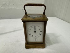 Antique French Brass Carriage Clock with Glass Panels