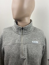 Eddie Bauer Pullover 1/2 Zip Sweater Size L Mock Neck Fleece Spring