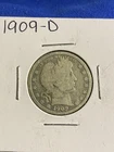 1909 D Barber Quarter 25C Silver 0.9 Fineness Business Strike KM#114
