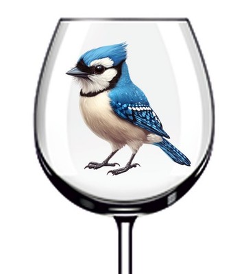 12x Muttertag Blau Eichelhäher Vogel UV DTF Aufkleber Becher Weinglas Flasche iPad