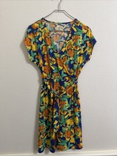 Nine West , Multicolor Faux Wrap Dress, Floral, Size Small