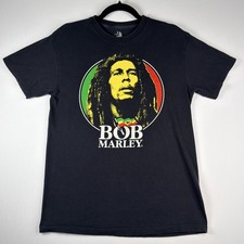 Bob Marley Graphic T Shirt Zion Rootswear Rasta Reggae Black Medium