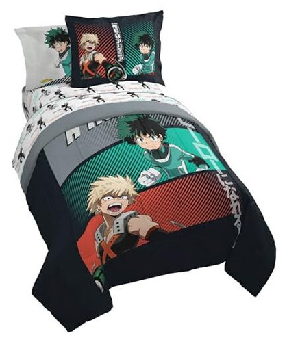 My Hero Academia Full Size Comforter Set - 7 Piece Bedding Includes Sheet Set