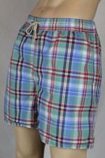 Ralph Lauren Green Blue Red Plaid Swim Shorts Trunks NWT 2XB