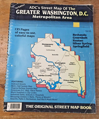 Greater Washington DC Map Book ADC Street Metropolitan Area Road Atlas DMV