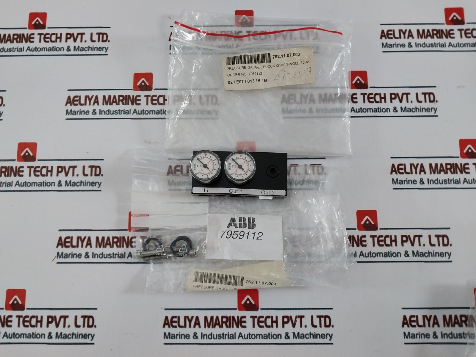 ABB 7959112 Pressure Gauge With Block G1/4" 0-10 Bar 0-145 PSI 762.11.07.003