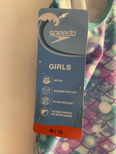 Speedo Girls One Piece Mermaid Racerback Swimsuit, Size M (10) NWT - Picture 4 of 4