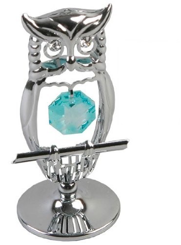 Crystocraft OWL Standing Ornament with Strass Swarovski Crystal Elements (SP199)