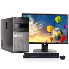 Dell PC Computer Tower i5 8GB RAM 1TB HD 22" LCD Windows 10 Pro