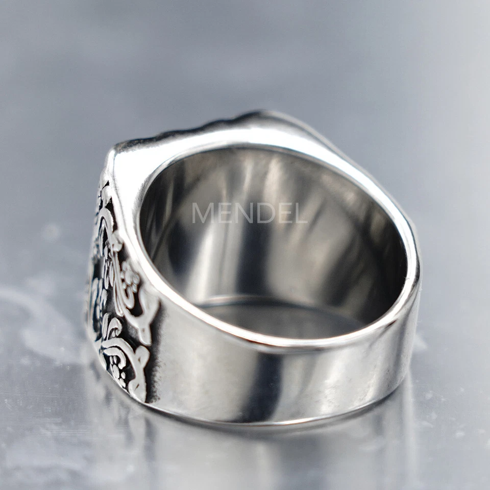 Anillo de póker de la suerte de casino de motociclista Mendel para hombre joyería de acero inoxidable talla 7-15 Foto 3 de 4