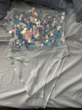 White Sequins bodysuit size L