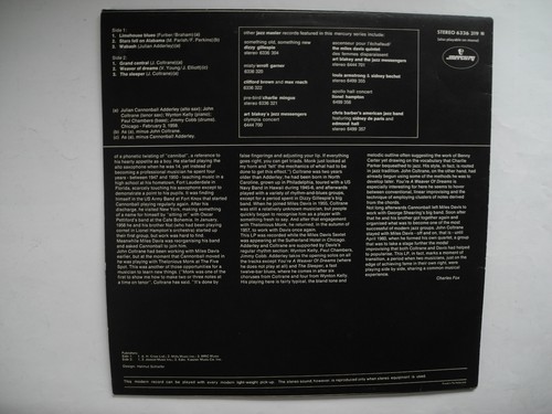 CANNONBALL ADDERLEY AND JOHN COLTRANE s/t LP 1971 Holland 6336 319 Near Mint - Imagen 2 de 2