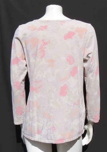 PURE J JILL Petite Heather Beige Print Baumwolle Langarm Tee Shirt Top Gr. M L - Bild 2 von 5