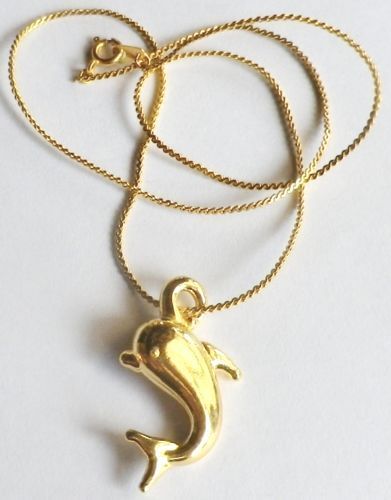 Pendentif Dauphin + Chaîne Rétro - Cristal Diamant Finement Travaillé - Modèle 3481 Occasion