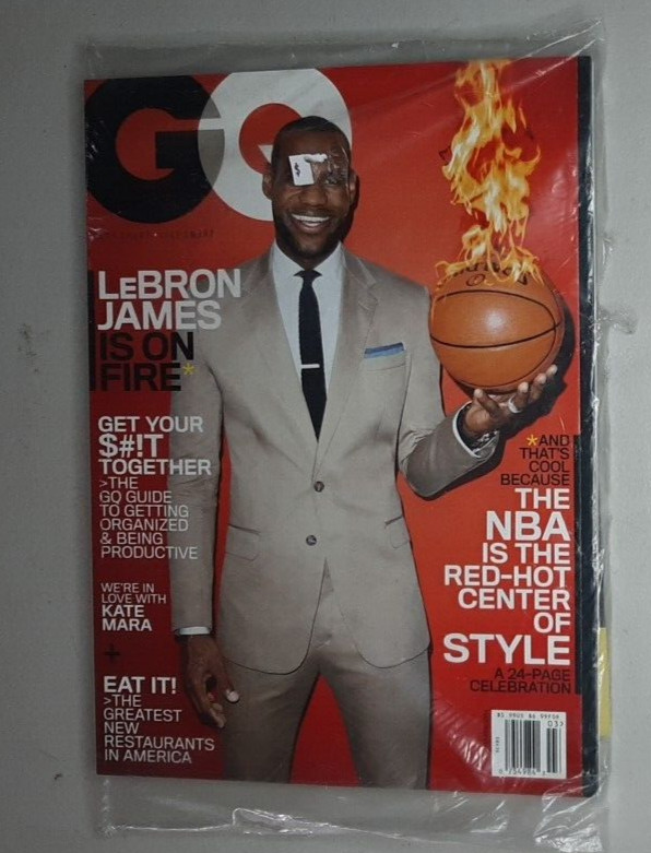 GQ Magazine Lebron James March 2014 New Sealed Fire NBA Basketball Kate Mara