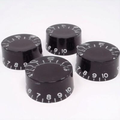 True Custom Shop  Black Embossed Speed Knobs for Gibson USA Les Paul SG 4pk