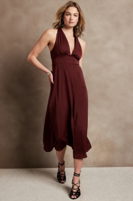 strapless open back dress Sexy Red Soft Satin V-Neck High Slit Mermaid Maxi Formal Evening Gown –  SposaBridal