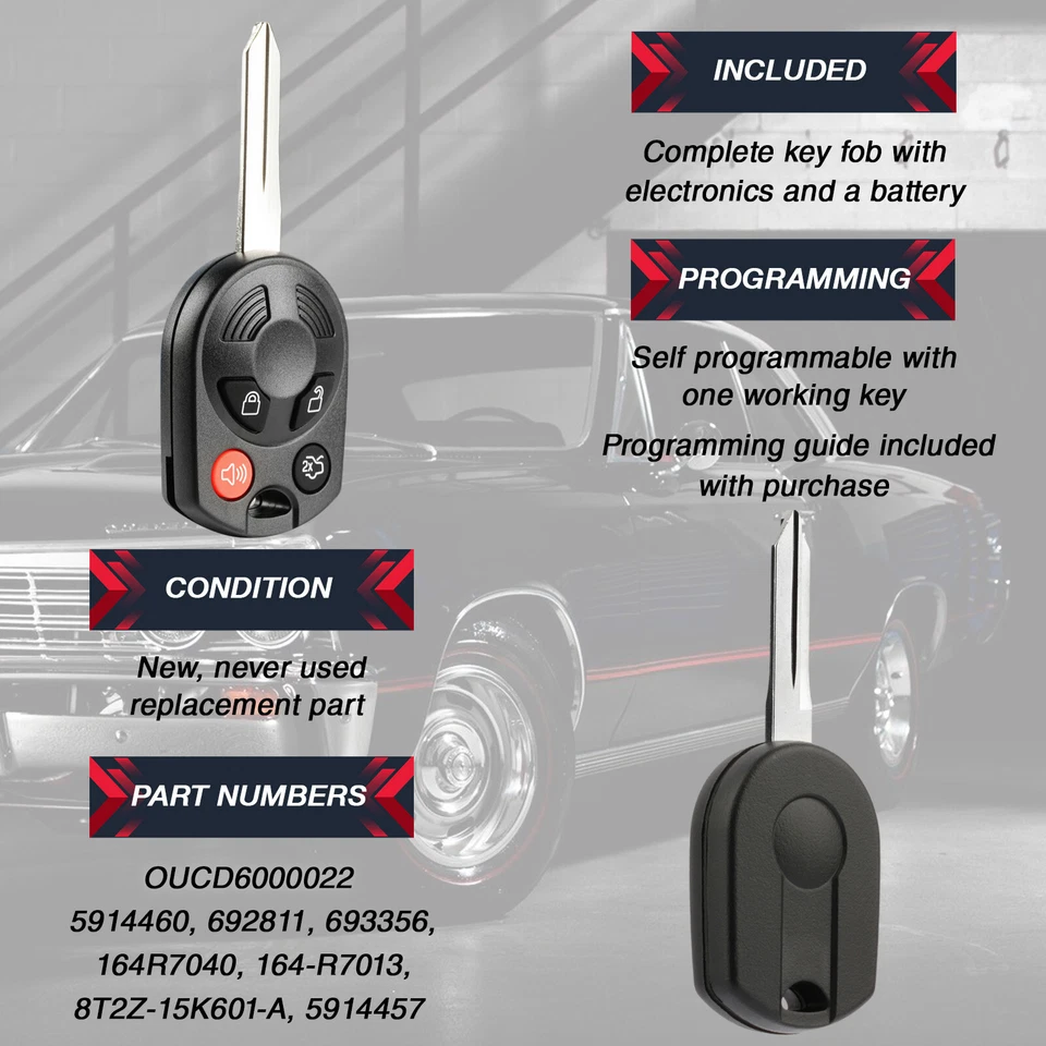 2 For 2007 2008 2009 2010 2011 2012 - Ford Escape Expedition Car Remote Key Fob - Image 4 of 4