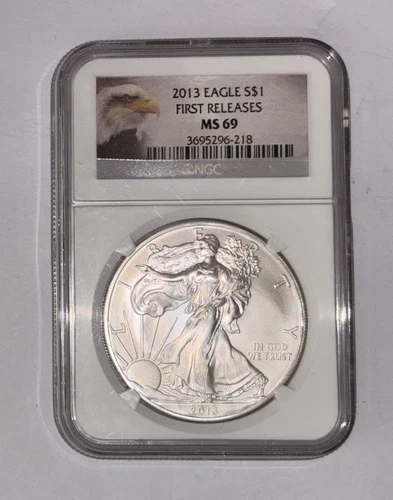 2013 $1 American Silver Eagle 1oz .999 First Releases NGC MS69