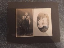 Antique Victorian Children Double Matted Cabinet Photograph FF