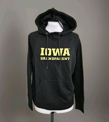 Champion Iowa Hawkeyes Grandparent Womens Size Large Black Pullover Hoodie  Nwt