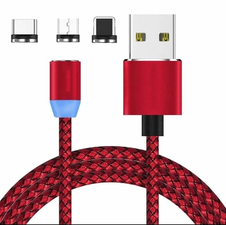 CAVO DI RICARICA CELLULARE MAGNETICO TIPO TYPE C IPHONE MICRO USB CAVETTO 3 IN 1 - Immagine 2 di 4