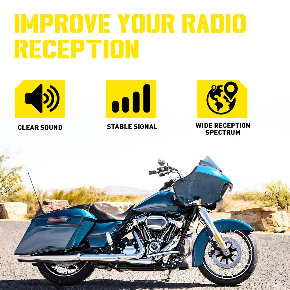 Antena de motocicleta 2X 16" para Harley Davidson Touring Electra Glide O 1989-2024 Foto 4 de 4