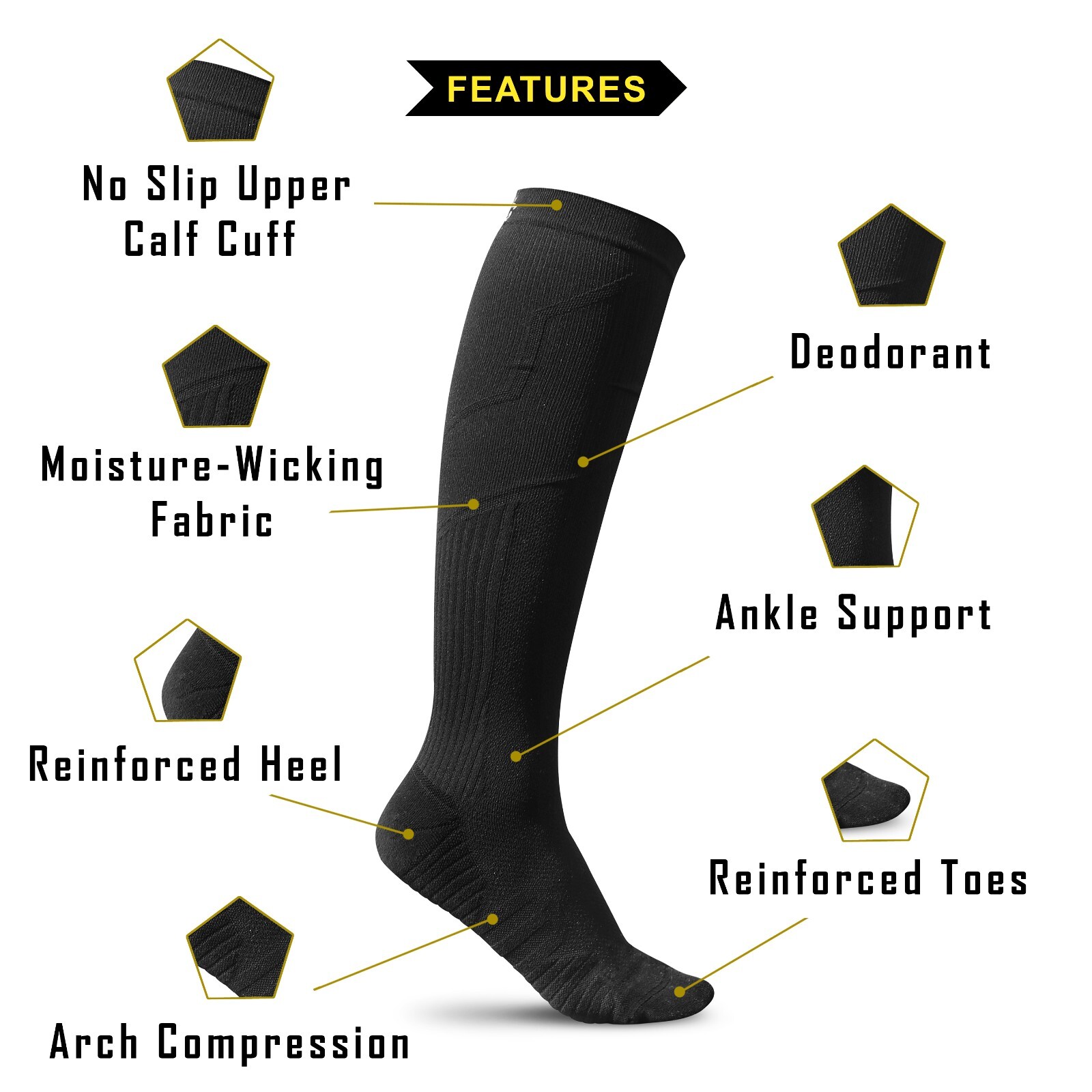 SAOLA Atleta Medico Calze a compressione LONE STAR (20 30 mmHg) Medium Unisex