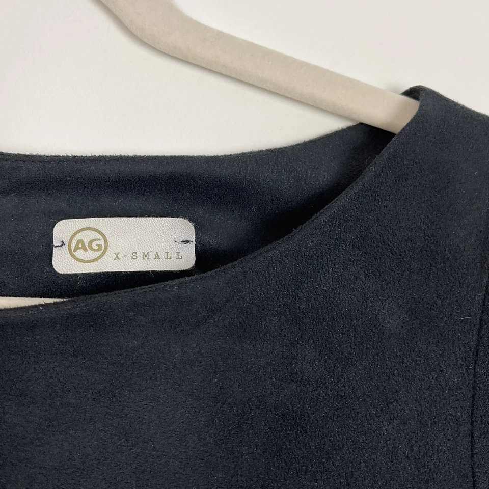 Ag Black Suede Mini Dress Women’s Size XS Adriano Goldschmied - Image 3 of 4