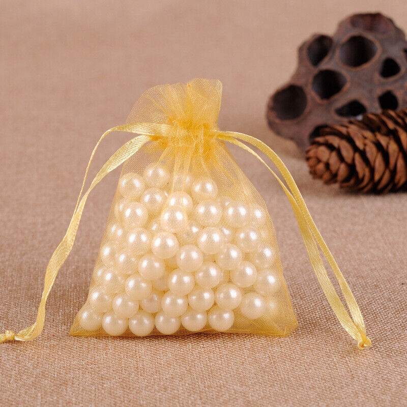 Bolsa de organza con cordón 50/100/150/200 bolsa de joyería boda fiesta regalo bolsa