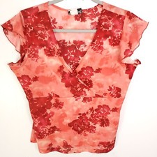 Vintage Top WOmens M Fashion Bug Y2K Babydoll Baby Flutter Sleeves USA Made