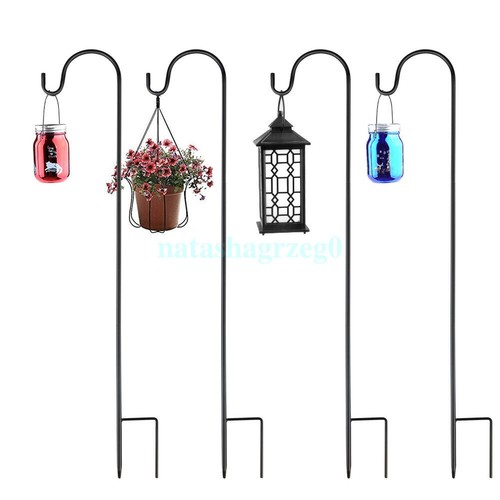 1/2Pcs Shepherd's Hook For Flower Bird Feeder Garden Candle Lanterns Hanger - Picture 11 of 38