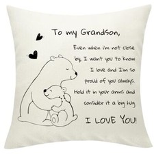 Gifts Decorative Linen Cushion Cover from Grandma Grandpa Nana, Funny Grandson