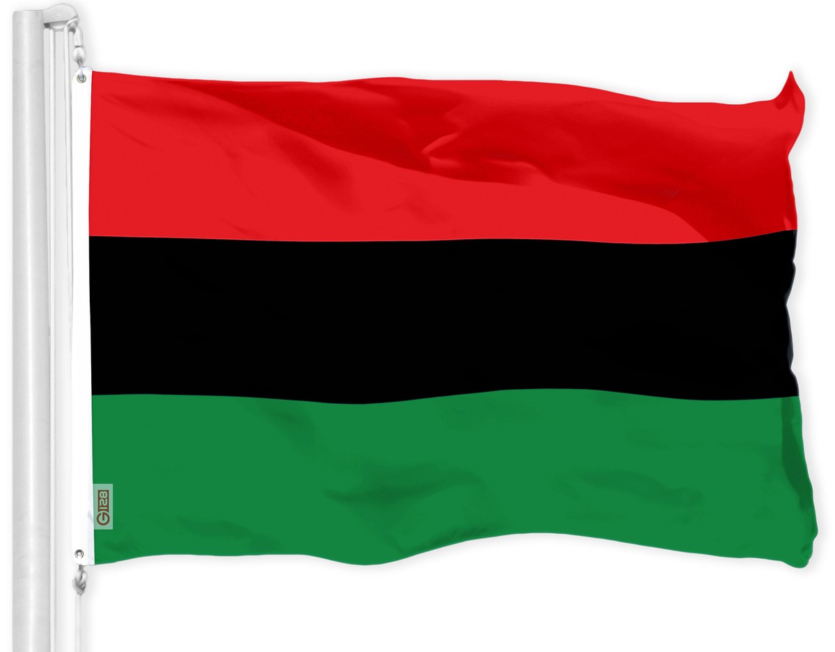 G128 Pan African Flag 3x5 Ft LiteWeave Pro Series Printed 150D