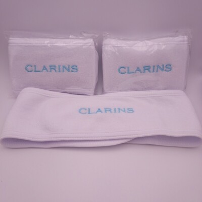 LOT OF 2 Clarins Adjustable Head Band Bath Spa