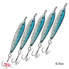 5pcs Fish WOW!® Blue 6.5oz Mega Metal Bait luna live Jig Vertical Trolling lure