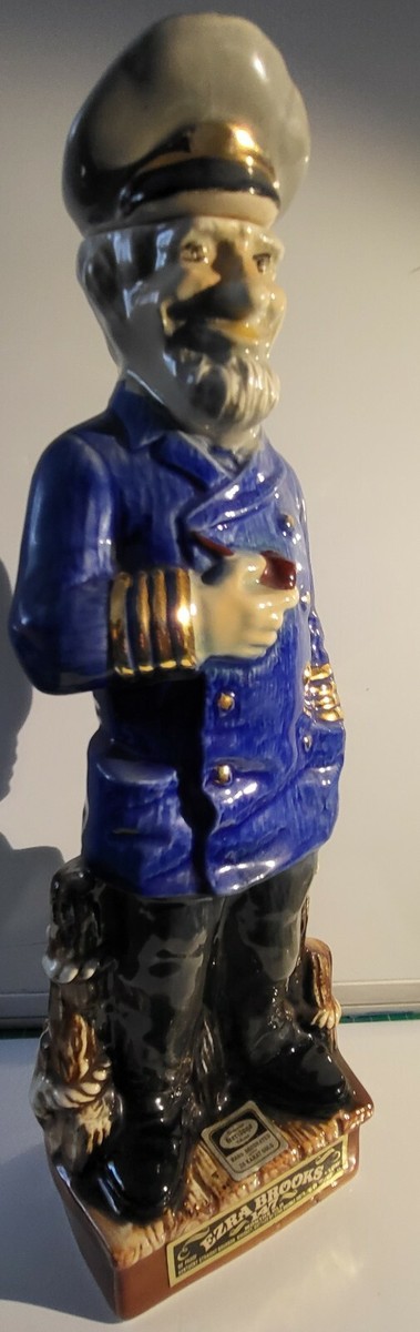 RARE 1971 Vintage Ezra Brooks decanter 24k gold Sea Captain | eBay