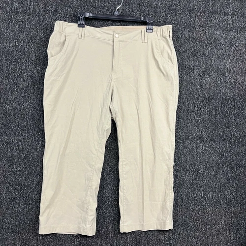 Duluth Trading Womens Size 16 Capri pants hiking fishing outdoor Tan Stretch