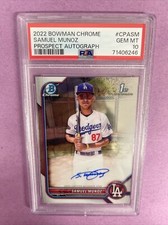 2022 Bowman Chrome Samuel Munoz #CPASM RC Rookie-AUTO PSA 10 GEM MT #6246 (T1)