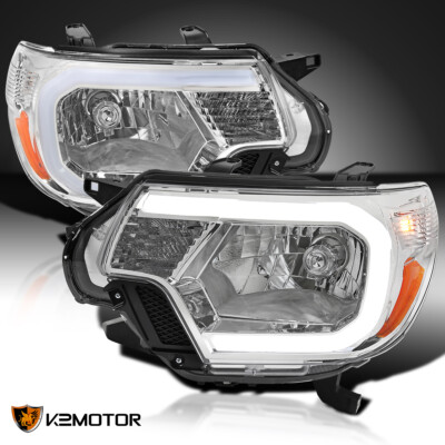 Fits 2012-2015 Toyota Tacoma Pickup LED Tube Headlights Lamps Left+Right 12-15