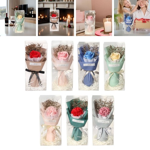 Bouquet De Fleurs En Savon - Œillets Artificiels - Décoration Parfumée - Cadeau Pour Mère, Saint-Valentin, Anniversaire