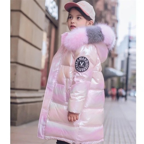-30℃ Winter Padded Jacket Girls Fashion Waterproof Shiny Hooded Coat 5-14 Years - Picture 9 of 18