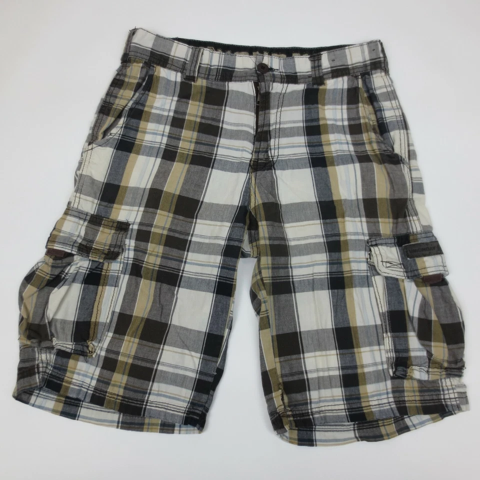 Unionbay Cargo Shorts 29 31* Mens Classic Outdoor Utility Cotton Plaid Check 22" - Image 2 of 4