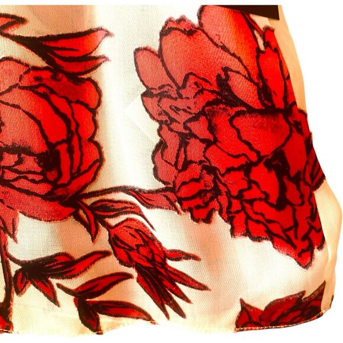 Alice & Olivia Top Women XS Multicolour Floral Silk Flutter Sleeve Pussy Bow NEW - Picture 10 of 18